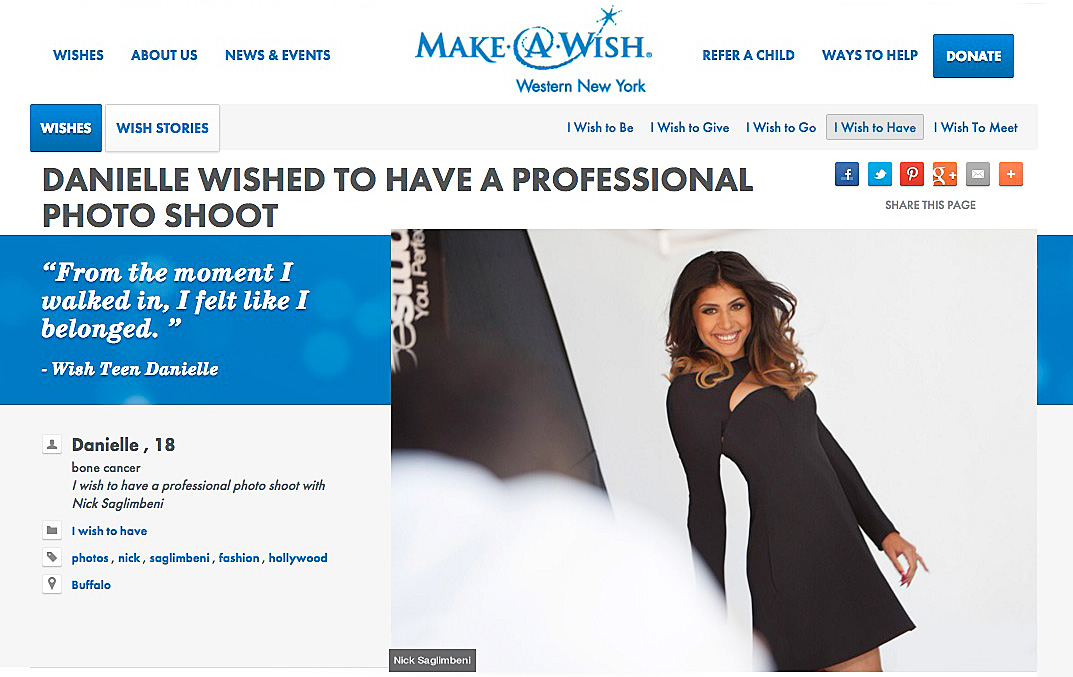 Make-A-Wish Photo shoot for Danielle with Nick Saglimbeni