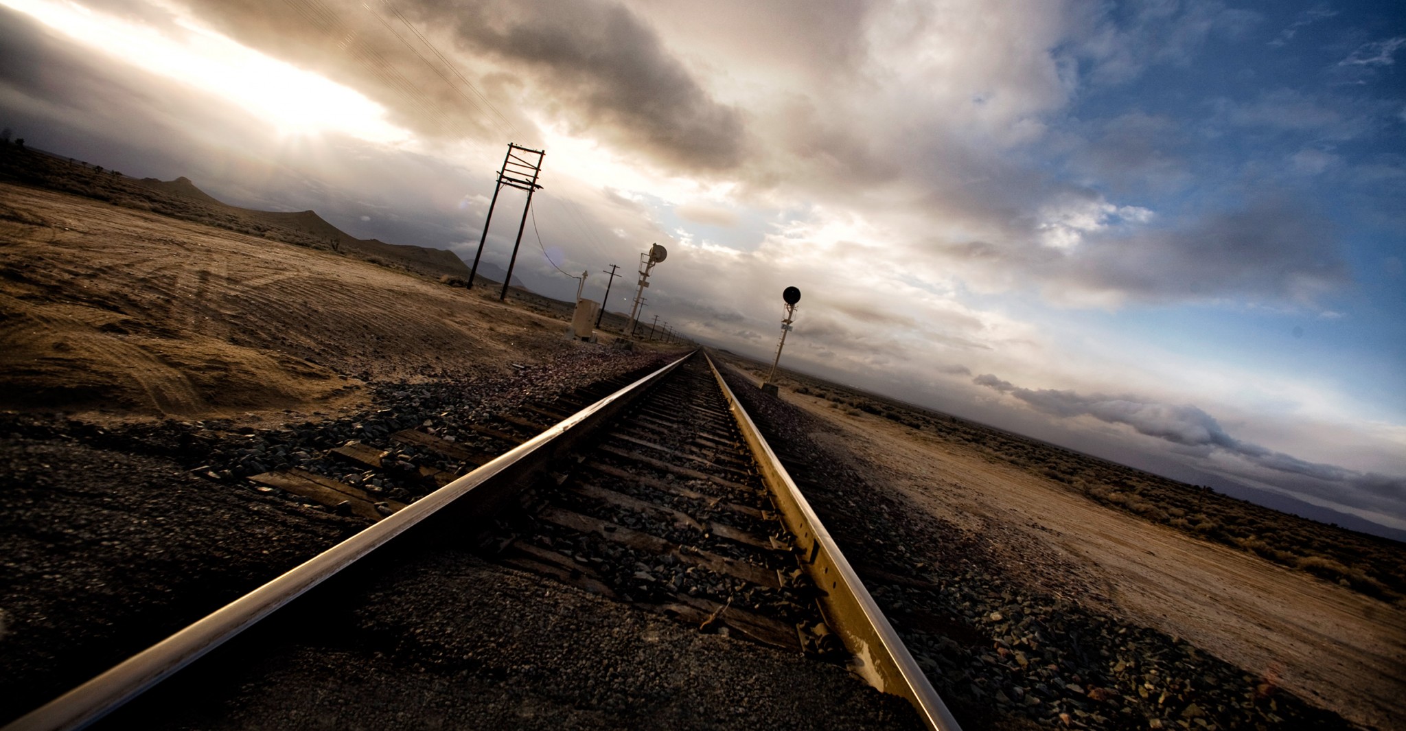UltimateGraveyard railroad tracks in Mojave Desert. Available for filming, photography productions.